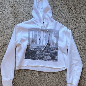 cropped paris hoodie